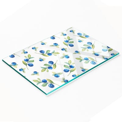 Decoratieve snijplank van gehard glas voor in de keuken, geschikt voor bosbessen, 80x52 cm