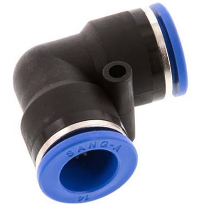 14mm 90 graden L-verbinding PA 66 Insteekfitting NBR [2 Stuks]