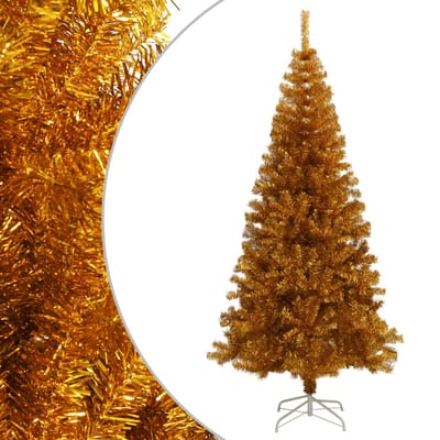 vidaXL - Kunstkerstboom - met - standaard - 180 - cm - PET - goudkleurig