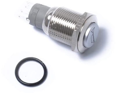 Dailygoody - Thumb Button RV Switch - Hoorn motief - 12V - Blauwe verlichting - 16mm - Geschikt voor campers en caravans - Eenvoudige installatie