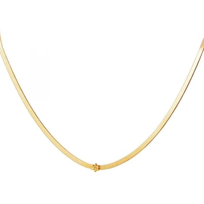 Ketting- dames ketting- ketting goud- stainlessteel- goudkleurig-dames kettingen- sieraden- ketting bloem