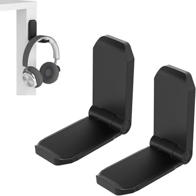Adhesieve Ondersteunende Hoofdtelefoonhouder voor Gaming, Vouwbare Stand en Haak voor Onder Bureau