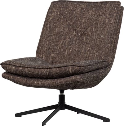 WOOOD Milaro Draaifauteuil - Polyester - Bruin Melange - 88x75x94