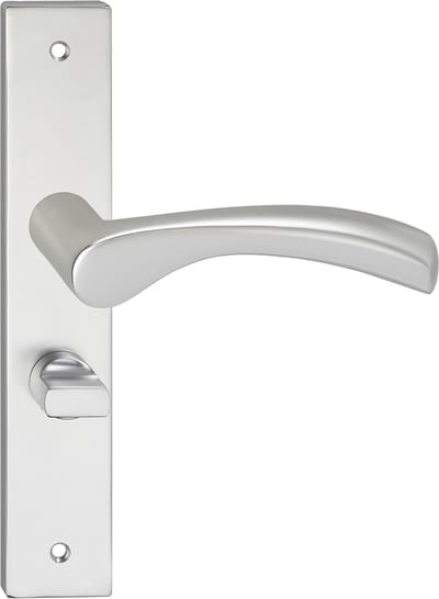 Deurkruk - Impresso Oxford - Voor binnen - Vierkant deurschild met schroeven en toiletsluiting - Aluminium - 2 stuks