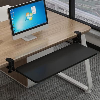 Houten Toetsenbordlade - Uittrekbaar Bureauplateau - Bureau Organisatie - Zonder Boren Klemmen - 52/65/75 cm - Walnoot