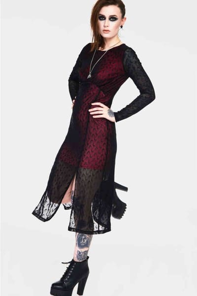 Jawbreaker - Moonstruck Mesh Lange jurk - XS - Zwart