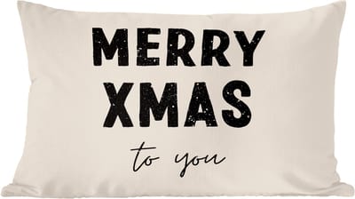 Sierkussens - Kussentjes Woonkamer - 50x30 cm - Kerst - Quotes - Merry xmas - Feestdagen - Zwart