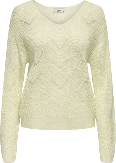 Jacqueline de Yong Trui Jdybadut L/s V-neck Struc Glitt Pul 15302387 Whitecap Gray/gold Lurex Dames Maat - L