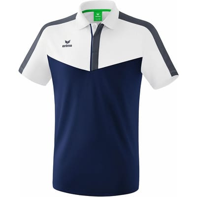 Erima Squad Polo Heren - Slate Grey / New Navy / Wit | Maat: M