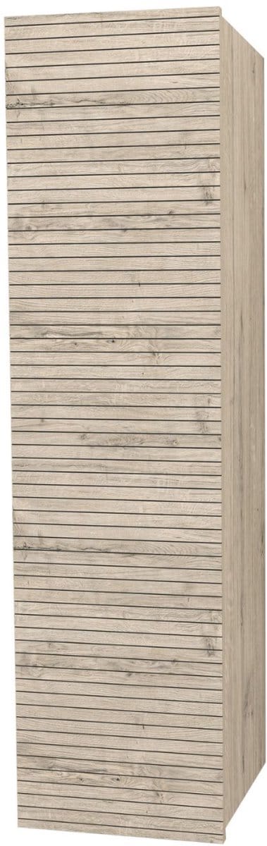 ALONI ELITE hoge badkamerkast – 135 cm – Licht hout – Horizontaal reliëf – Softclose