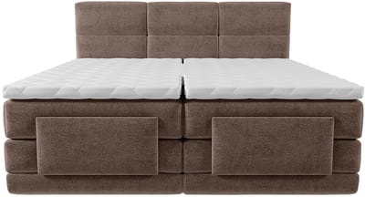 Vente-unique Boxspringbed stof bruin 2 x 80 x 200 cm