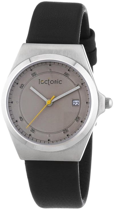 TECTONIC 41-1103-84 Horloge - Leer - Zwart - Ø 34 mm