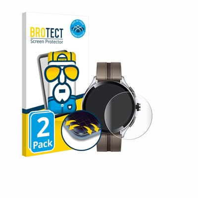 BROTECT - Screenprotector voor Xiaomi Watch 2 Pro - Folie Beschermfolie transparant volledig dekking - 2 Stuks