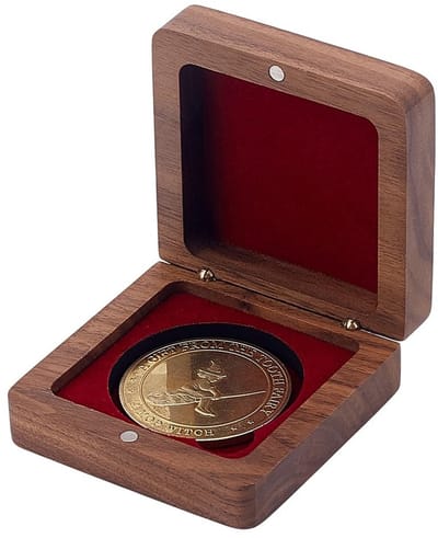 Allecto - Houten Munten Display Box - Coin Presentatie - Luxe Afwerking - Vierkant Formaat - Muntenopslag - Verzamelobjecten - Coin Collectie