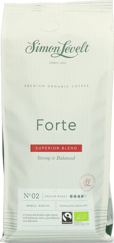 Simon Lévelt | Forte Premium Organic Coffee - snelfiltermaling 500g