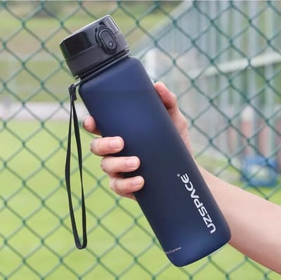 UZSPACE Waterfles - Drinkfles 500 ml – BPA-Vrije Tritan Waterfles – 100% Lekvrij – Herbruikbare Sportfles met 1-Klik Deksel – Voor School, Sport & Kantoor – Donkerblauw