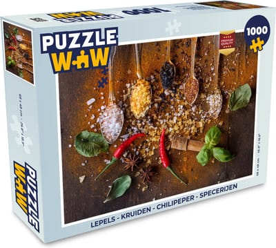 Puzzel Lepels - Kruiden - Chilipeper - Specerijen - Zout - Legpuzzel - Puzzel 1000 stukjes volwassenen