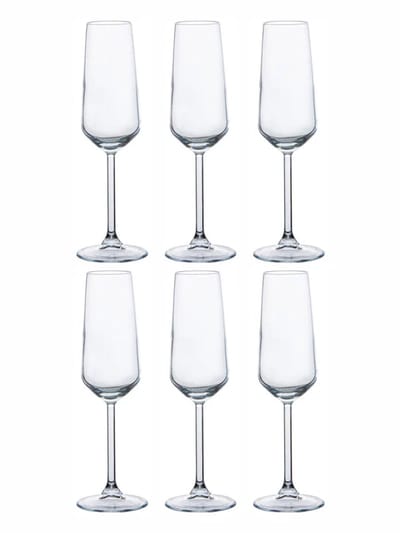 Pasabahce Allegra 440079 – Flute Glazen – Champagneglazen – 195 ml – Set van 6