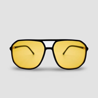 Montuurtjevoorjou - Perfetto Yellow - Zonnebril - Heren - Dames - Festival Bril - Geel lens