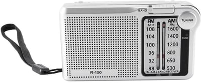 Dailygoods- Draagbare Radio - Compact Vintage Ontwerp - AM/FM Geluid - Lichtgewicht - 2 AA Batterijen - Helder en Betrouwbaar Geluid