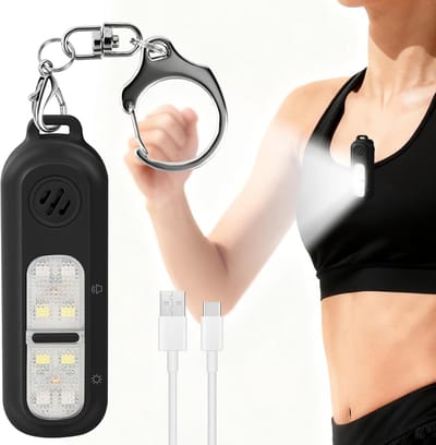 Persoonlijk alarm met zaklamp - 130 decibel - clip-on voor veiligheid - ideaal voor noodsituaties - ShopVlot