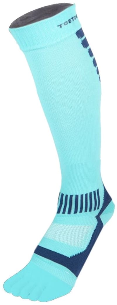 TOETOE Sports Compressie Knie Teensokken - Aqua - 40-43