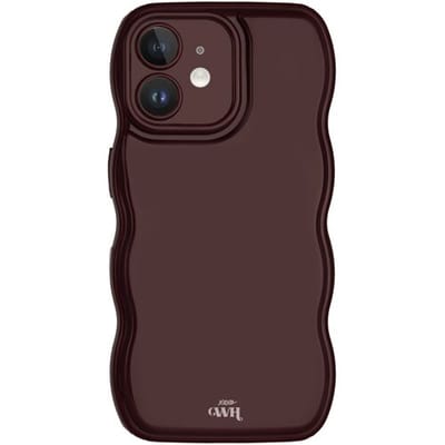 xoxo Wildhearts Glossy Wavy Case Burgundy telefoonhoesje - Geschikt voor iPhone 11 - Golvend hoesje - Glimmende silicone case met golven - Vlekbestendig - Burgundy / Bordeaux Rood