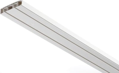 Gordijnrailset compleet met dubbele rail - incl. montagemateriaal - 3x 120 cm wit gordijn runners