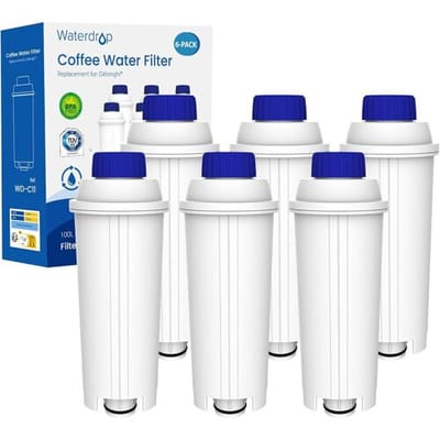Waterdrop Waterfilter, vervanging voor DeLonghi koffiemachine ECAM, Eletta, Dinamica, DLSC002, Magnifica, ETAM Autentica en diverse Esam-modellen (6