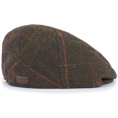 Barbour Wilkin Flat Cap Herringbone Donkergroen - Maat M - Heren