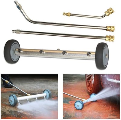 SnelShoppen - Hogedrukreiniger met 4 Sproeikoppen, Draagbare Roestvrijstalen Watermop, Verlengstaven en Accessoires voor Tuin en Oprit