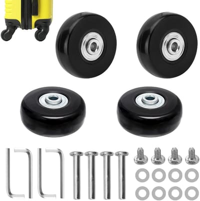 Vier Stuks Universele Reservewielen voor Koffers en Trolleys - 40x18mm Rubber