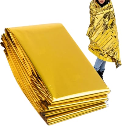 Geïsoleerde Deken - Nooddeken Thermisch - Outdoor Bescherming - Wind Regen Bestendig - 220x140 cm - Zilver