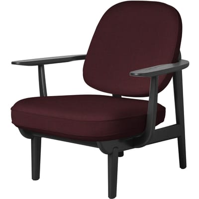 Fritz Hansen Fred Loungefauteuil - JH97 - rood - zwart essen