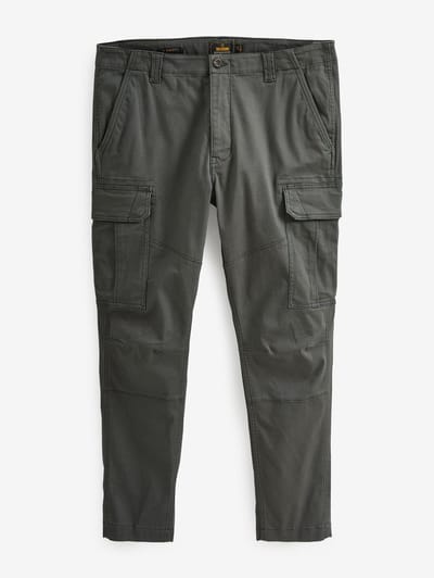 Next - Heren - Slim Fit - Katoenen cargostretchbroek - Grijs