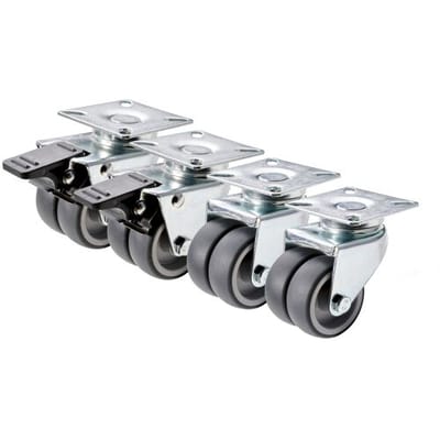 PARKSIDE Wieltjes set, zwenkwielen voor meubels en kisten (Dubbele wielen, 4-delig)