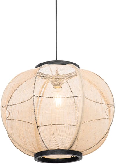 QAZQA rob - Oosterse Hanglamp - 1 lichts - Ø 48 cm - Bruin - Woonkamer | Slaapkamer | Keuken