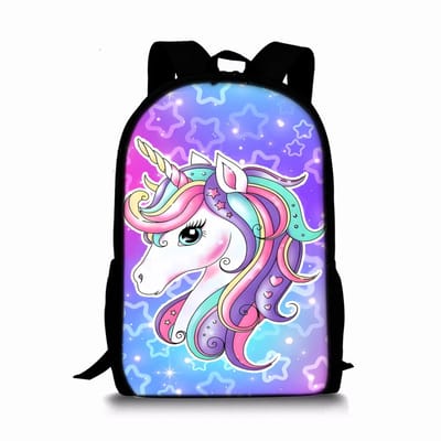 Eenhoorn Rugzak | Fantasiepatroon Rugtas | Cartoon Rugzak | Rugzak Meisjes | Rugzak Jongens | Mooie rugzakken met Eenhoorn | 15 - 20 liter | Kinder Rugzak