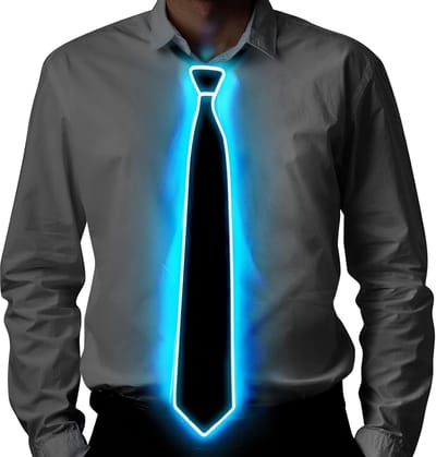 Oplichtende stropdassen, voor dames en heren, met ledverlichting, 3 knippermodi, led-gloed, verstelbaar, verlicht kostuumaccessoire voor feestjes, bars, Halloween, school, Kerstmis Blauw