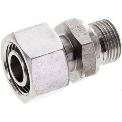 15L & M18x1.5 RVS Rechte Draaidoorvoer Buitendraad 315bar FKM Verstelbaar ISO 8434-1