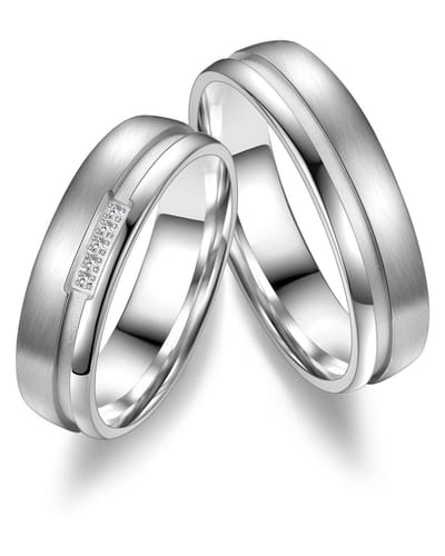 Jonline SET Trouwringen Zilver Zirkonia | Vriendschapsringen | Relatie ringen |Set Ringen model 8108