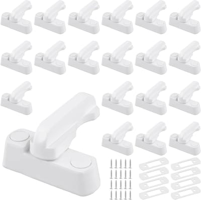 Set van 20 Raamsloten met Schroeven, Witte Raamlatches, Beveiligingssloten voor UPVC Ramen en Deuren, Veiligheid en Bescherming