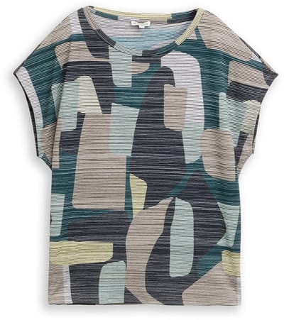 Tom Tailor - T-shirt met patroon - Maat S - big abstract print