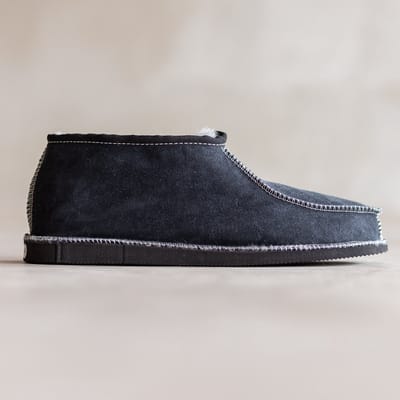 Klassieke Lamsvacht Heren Pantoffel Grijs - Maat: 50