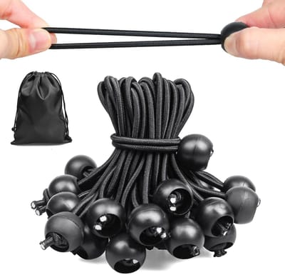 Dailygoods- Spanbanden 50 Stuks - 10 cm - Versterkte 300D Polyester - UV-bestendig - Karabijnhaak - Dubbel Rekvermogen - Elastieken