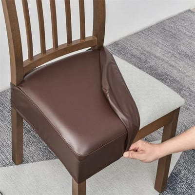 1 STUK Waterdichte PU Lederen Stoelzittinghoes Eetkamerstoelhoezen Verwijderbare Elastische Kussenhoezen voor Banket el Stoel 1piece