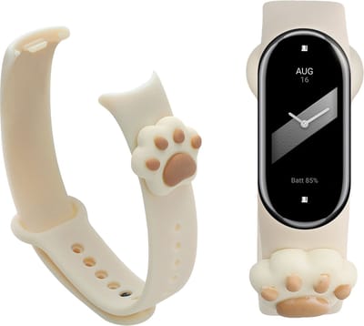 kwmobile Smartwatch horlogebandje geschikt voor Xiaomi Smart Band 10 / Smart Band 9 / 8 bandje - Fitnesstracker band van TPU siliconen - wit