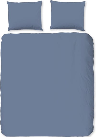 Zavelo Flanellette Effen Dekbedovertrek Blauw-1-persoons (140 x 200/220 cm)