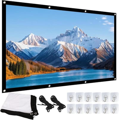 Outdoor Projectiescherm 100 inch, 4K Beamer Canvas Draagbaar Scherm, Kreukvrij en Verdikt, Hoge Resolutie voor Thuisbioscoop, Kantoor, School en Kamperen