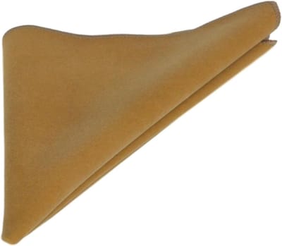 Zakdoek Velvet - Herensjaaltje - Feestelijke Gelegenheid - Luxe Zachte Stof - 25x25 cm - Geelbruin